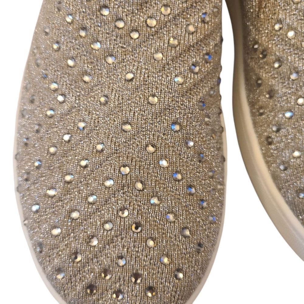 WHITE MOUNTAIN Sneakers Bling Slipons Taupe With Rhinestones NWOT Sz 7.5 - 8 - Picture 5 of 12